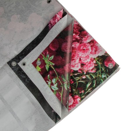 Photo, 300 × 158 cm, with photo printing, eyelets step 1 m, Terrace, Greengo-2