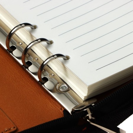Organizer on rings A5, 100 sheets in a ruler, with a calculator, on a zipper, black-11