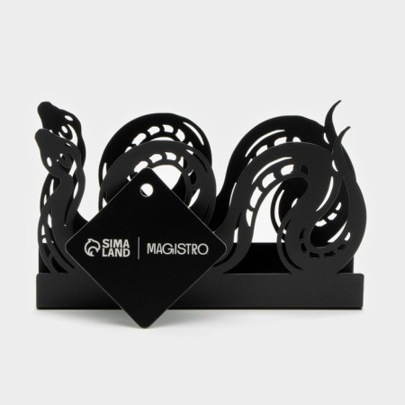 Magistro napkin "Snake", 14 × 4 × 8.5 cm, black color-4