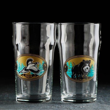 Glass glass for beer "On the Hunt", 570 ml, MIX drawing-2
