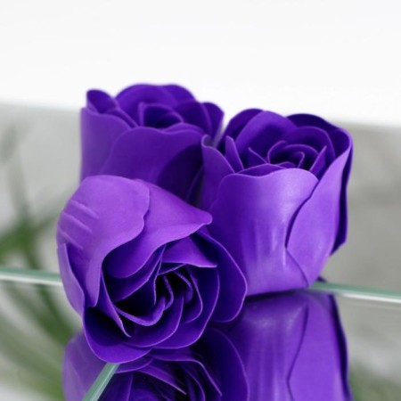 Soap roses, purple, set of 10 pcs.-4