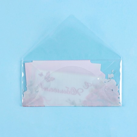 Money envelope "Happy Anniversary!" Transparent PVC, roses, 16 x 8 cm-2