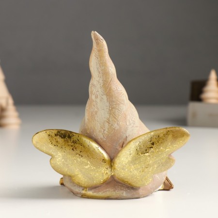 Polystone souvenir "Dwarf-Angelochka in a cap with a heart" Bezh, gold mix 13x6.5x12.8 cm-3