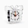 Clock - alarm clock "butterfly", discrete move, dial 5.5 cm, 9 x 8 cm, aa, white