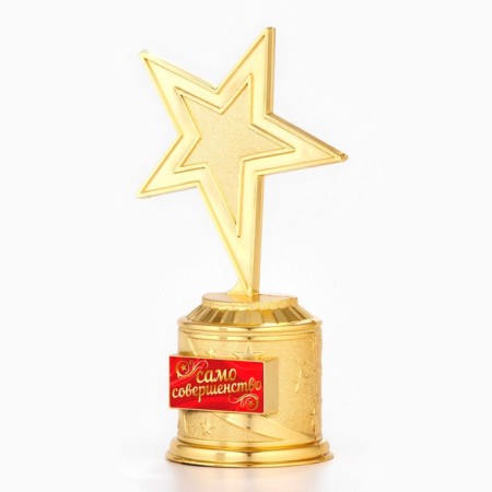 Cup Award Figure: Star "Perfection" Gold, Plastic, 16 x 6 cm.-2