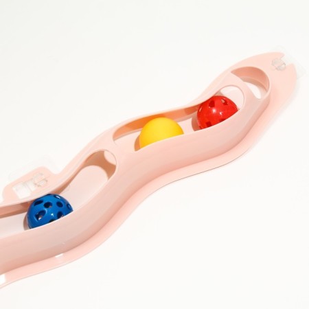 Game complex "Three balls" with a mount on 3 suction cups, 54 x 9.5 x 4 cm, pink-1