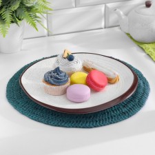 Serving napkins, D 35 cm, green, jute