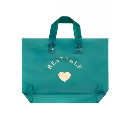 Bag with loop handle green 34 x 25 x 8 cm 80 μm-1