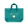 Bag with loop handle green 34 x 25 x 8 cm 80 μm