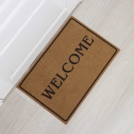 Rug -shaped shade of the Welcome, without edging, 40 × 60 cm, beige color-1