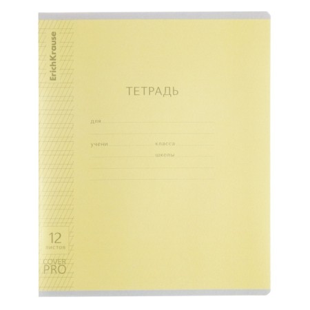 Notebook 12 sheets frequent oblique in the Erichkrause line "Coverpro classics", with a plastic cover, 5v, mix-6