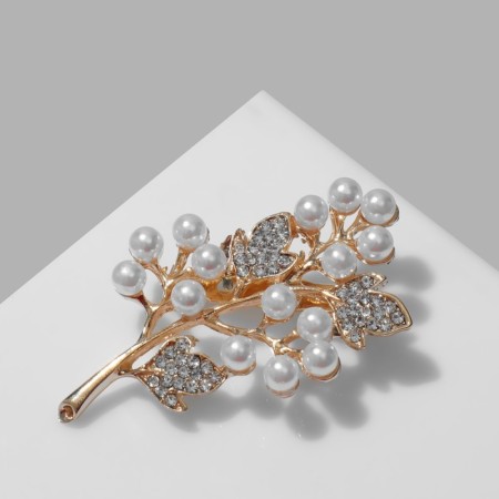 Branch "branch" of pearl berries, white color in gold