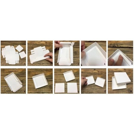 Box fold, pencil case, with a window, white, 18 x 16 x 4 cm-3