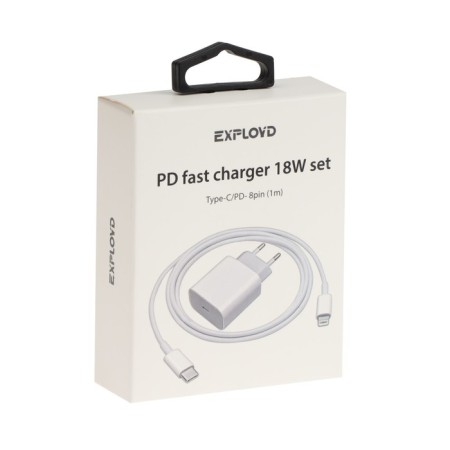 EXPLOYD EX-Z-1168, USB-C, 3A, Lightning cable, PD, white-7