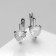 Earrings Metal with rhinestones "Iskra" white heart, color silver