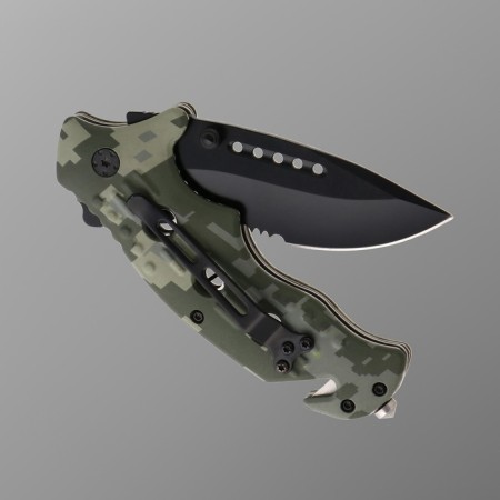 A folding stinger knife with a clip, slopes, 9.5 cm, blade - 3cr13, handle - steel-3