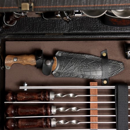 Set with skewers Gift "Hunter" No. 10, in the case of eco-leather-6