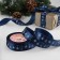 Satin tape "Christmas tree toys", 25 mm, 23 ± 1 m, dark blue color No. 038