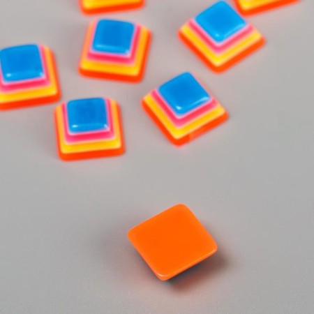 Decor for creativity plastic "Striped pyramids" Orange-blue set 10 pcs 1.1x1.1 cm-1