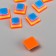 Decor for creativity plastic "Striped pyramids" Orange-blue set 10 pcs 1.1x1.1 cm