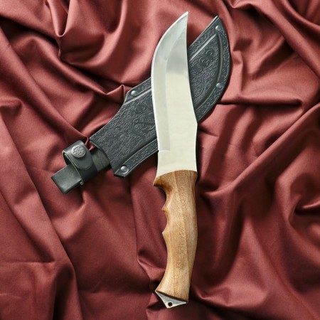 Caucasian knife, cutting "Phlibuster" with scabbard, steel - 40x13, steel - nut, 16 cm