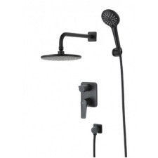 Lemark Bronx LM3729BL bath mixer, single -leaf, tropical shower, built -in, black 90502