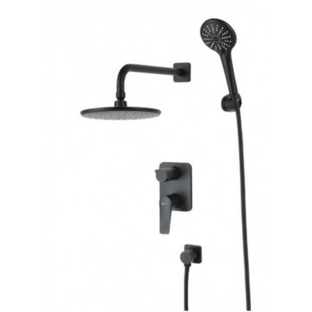 Lemark Bronx LM3729BL bath mixer, single -leaf, tropical shower, built -in, black 90502