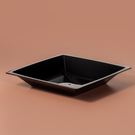 Plastic disposable plastic, 17.2 × 17.2 cm, square, deep, black-6