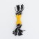 Cable toy with a bone, up to 105 g, up to 25 cm, black and yellow series