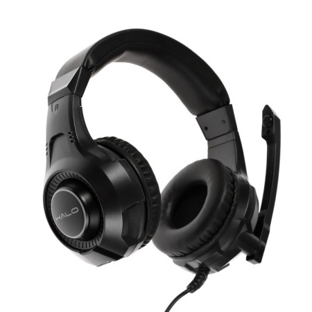 Qumo Halo headphones, game, microphone, 2x3.5+usb, 2m, backlight, black-1