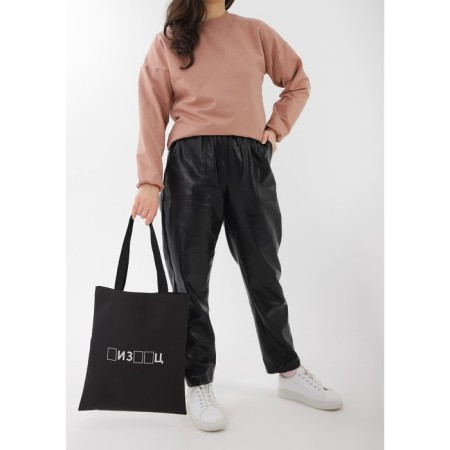 Bag-shop "Scribe", without lightning, without lining, black color-1