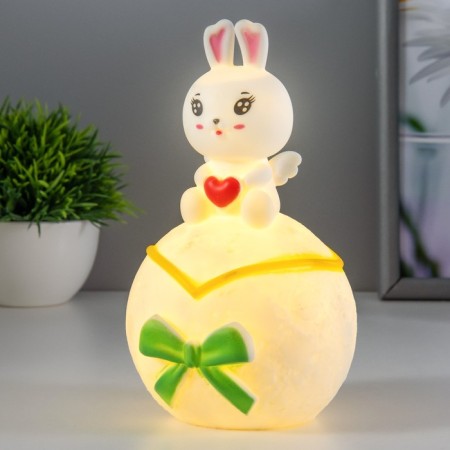 Nightlight "Bunny on the Moon" LED 1W 3x LR44 white 10x10x17cm Risalux-1