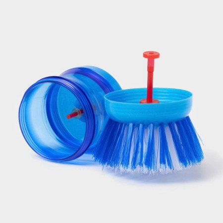 Brush with a dispenser for the detergent of the share, the color is blue-4
