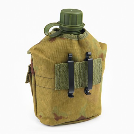 Army hiking Flabog "Adventure" 1 l for water, with a pot, plastic, green, case moss-2