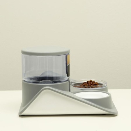 Complex for feeding with an auto-laid and removable bowl, white-gray-1