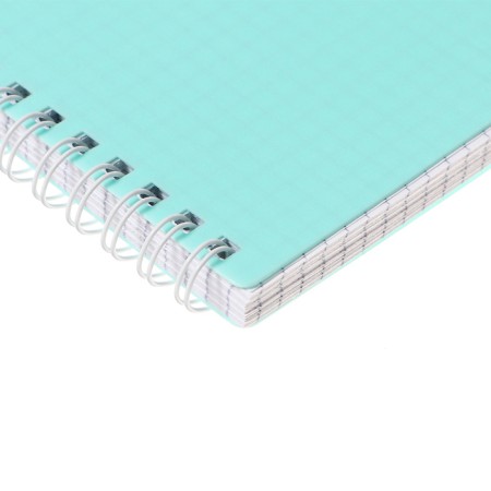 A notebook of 80 sheets in a cage on the crest of canvas, plastic cover, offset block, turquoise-3