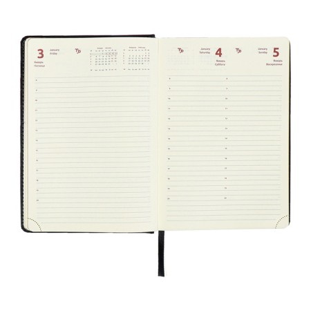 Dated diary 2024 A5 176 sheets, Devente.wild, Firmly covered with artificial leather, gold cut, lies, cream block 70 g/m2, black-12