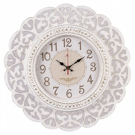 Watch wall interior "lace", silent, d-47 cm, white and gold, aa-2