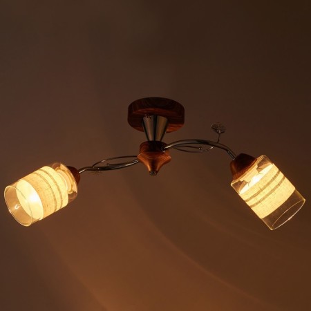 Chandelier 10066/2 2 xe27, 40W brown+chrome 56x20x21 cm-2