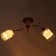 Chandelier 10066/2 2 xe27, 40W brown+chrome 56x20x21 cm