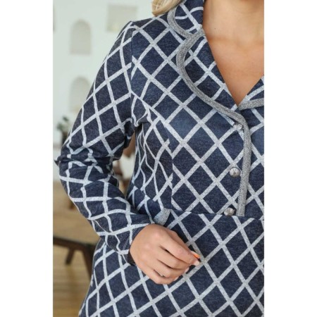 Women's dress, size 42, blue color-3