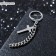 Piercing in the ear "Cross" with a chain, d = 9 mm, color silver