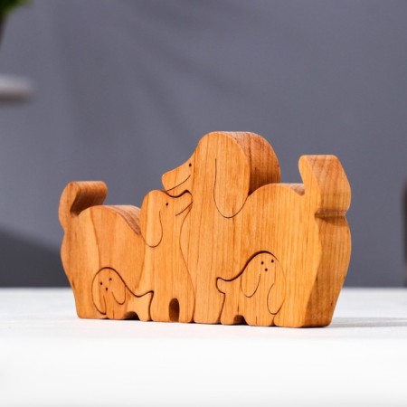 Сувенир-пазл "Семья собак", 4 шт ,16х8 см-1