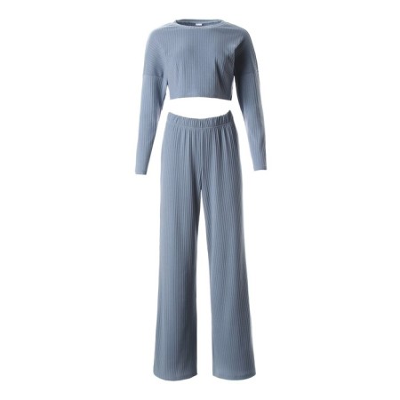 Female set (longshit, trousers) minku: casual collection color gray-blue, river 48-4