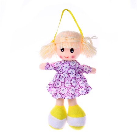Soft toy "Doll", in a chintz dress, with tails, color mix-2