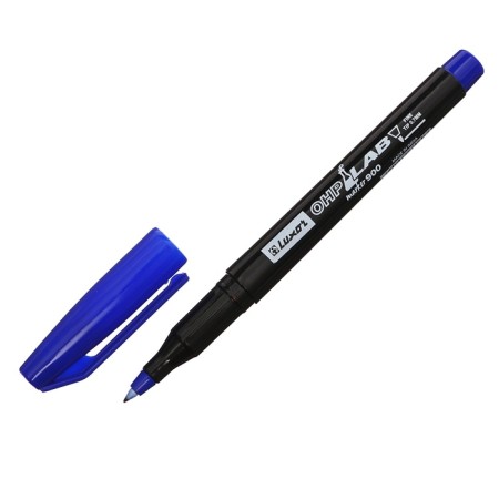 Permanent laboratory marker 0.7 mm Luxor "OHP 910", bullet, blue-2