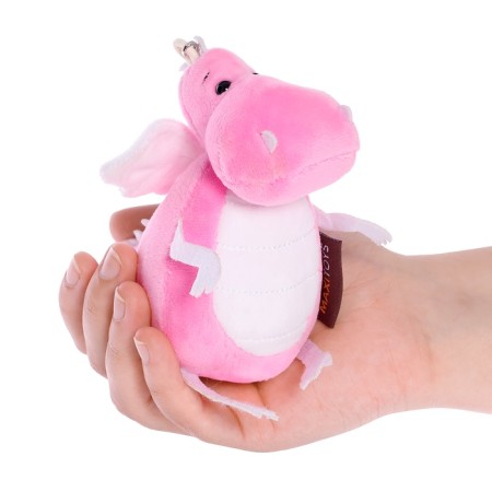 Soft toy "Dragon", pink-white tummy, 13 cm-7