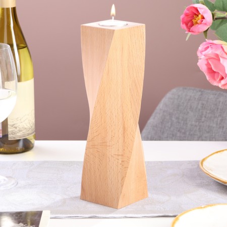 Candlestick, model No. 4, 9 x 25 cm, beech