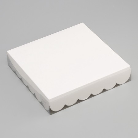 Cookie box, confectionery packaging, white, 20 x 20 x 4 cm