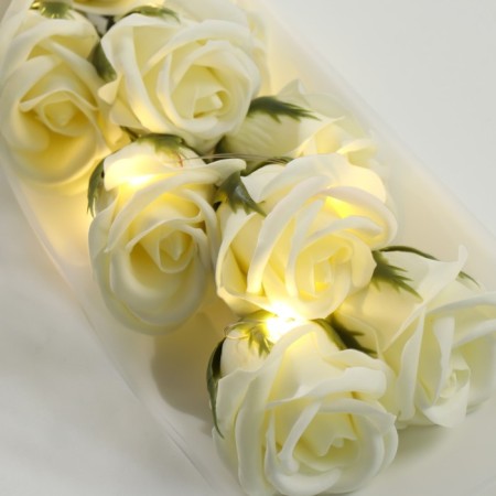 Bouquet of soap petals Light "White Roses" 7x9.5x40 cm-3